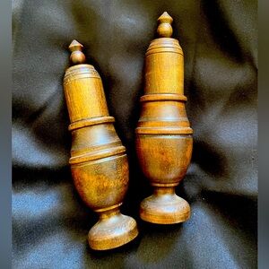 Vintage wooden salt and pepper shaker set